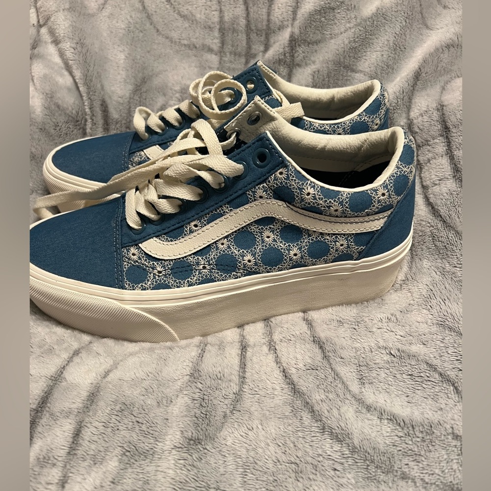 NEW Vans Authentic Stackform Shoes W Size 8 or M 6.5 Denim Platform Sneakers